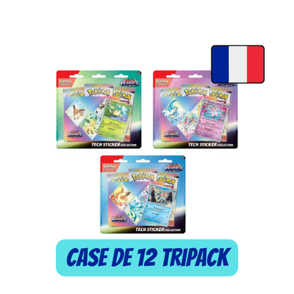 Case Scellée 12 Tripack Autocollant Réajustable Pokémon - EV8.5 Évolutions Prismatiques - FR